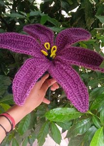 Handmade Crochet Purple Lily Flower