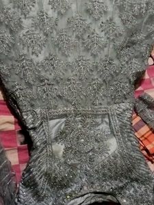 Elegant Silver Embellished Gown
