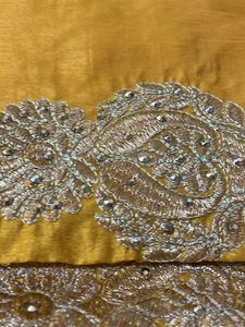 Vibrant Golden Yellow Silk Saree with Blouse