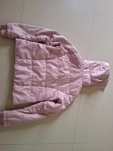 beautiful pink Puffer Jacket with Fur Hood