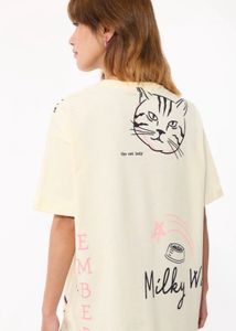 Cat Print Oversized T-Shirt