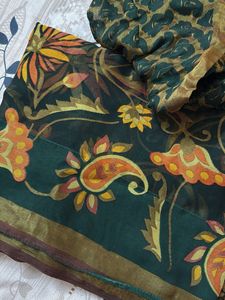 Beautiful Green Floral Saree