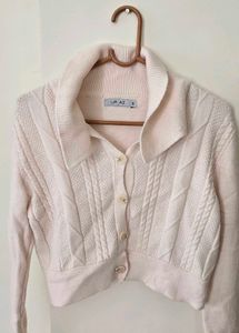 Chic Cable Knit Cropped Cardigan