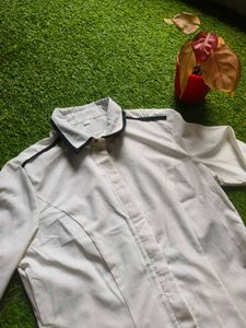 Chic White Formal Shirt with invisible buttons