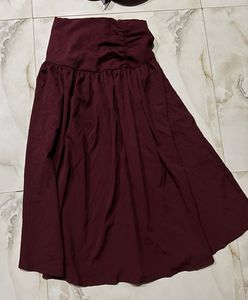 Burgundy Crop Top &amp; Flared Skirt Co-ord Set 🍷✨