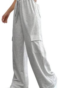 Women flared grey cotton blend trousers