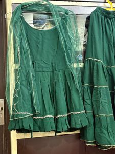Green Embroidered Kurta Set