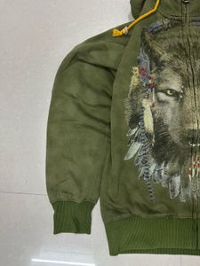 Men's Wolf Graphic Zip-Up Hoodie 🇺🇸