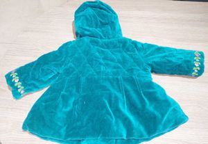 Turquoise Velvet Quilted Jacket