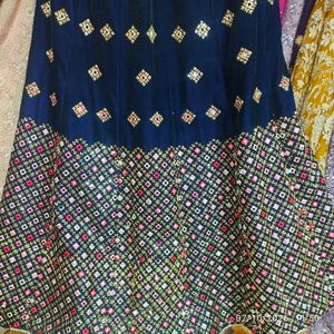 Elegant Navy Blue Embroidered Lehenga Choli