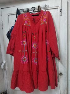 Red Embroidered dress/kurta