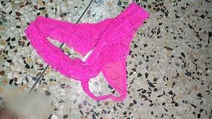 Pink Terrycloth Thong Panty