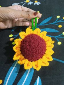 Crocheted Strawberry Keychain