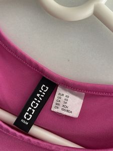 H&amp;M Pink Rhinestone Heart Crop Top