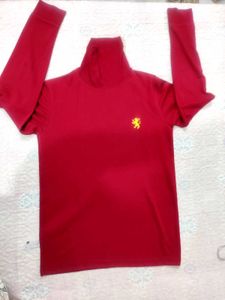 Red Long Sleeve Turtleneck Top