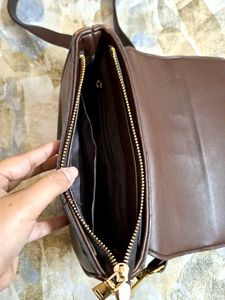 Dark Chocolate Imported Leather Sling