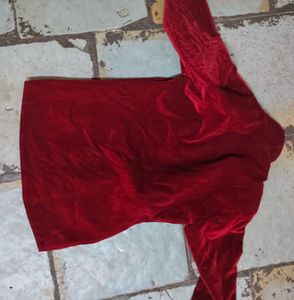 Red Velvet Blazer Jacket
