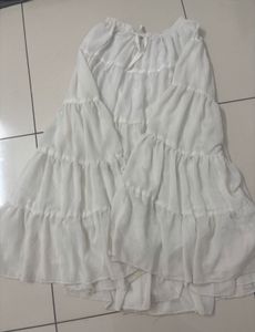 Soft girl Maxi Skirt - White 🤍