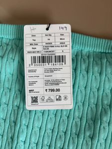 Aqua Blue Cable Knit Tube Top