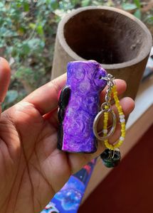Handmade Black Cat lighter case with Keychain
