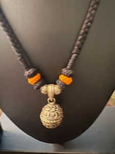 Traditional oxidised silver Thread Necklace