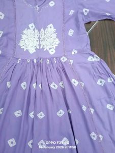 Lilac Embroidered Kurta Set