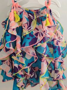 Multicolored Frill Frock