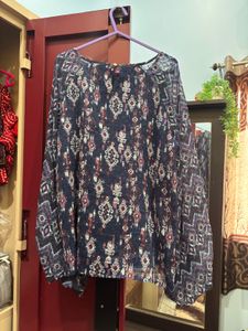 Boho Print Long Sleeve Top