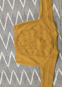 Cozy Mustard Cable Knit Sweater