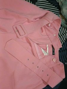 Stylish pastel Pink High-Waist Trousers
