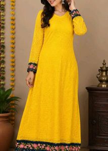 Vibrant Yellow Embellished Kurta