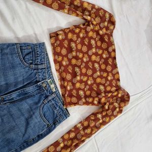 Westside Floral Mesh Long Sleeve Top