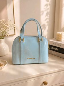Esbeda Stylish Light Blue Patent Handbag