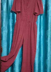 ICHI Elegant Maroon Jumpsuit