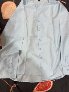 Light Blue Mandarin Collar Kurta Shirt