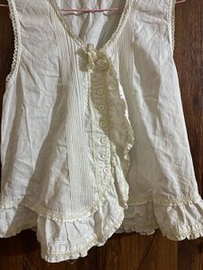 White cottage core shirt
