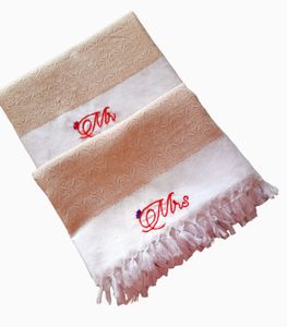 King Size Couple Embroidery Towel Set