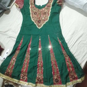 Kids Green Kurta Set with Dupatta