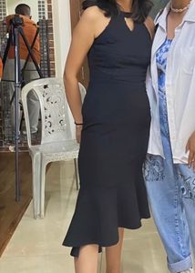 Elegant Black fishtail Bodycon Dress