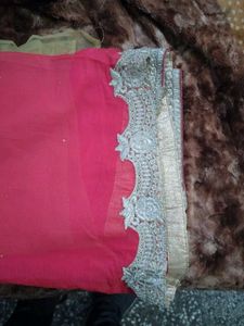 Elegant Pink Embellished Saree