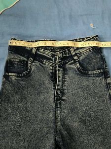 Washed Blue Wide Leg Jeans
