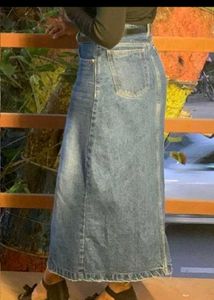 Classic Denim Midi Skirt