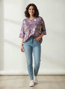 Cute Graphic "Be Happy" T-Shirt