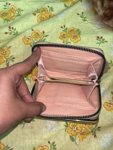 Cute Mauve Wallet with Pom-Pom
