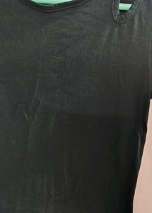 Stylish Black Cut-Out T-Shirt