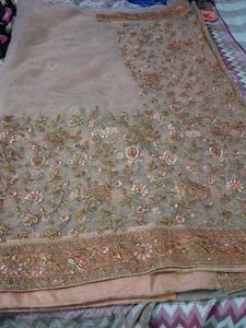 Embroidered Net Saree