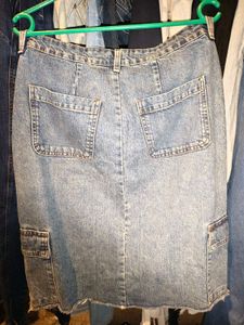 Denim Mini Skirt 32 -34 in