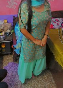Elegant Teal Kurta Set without dupatta