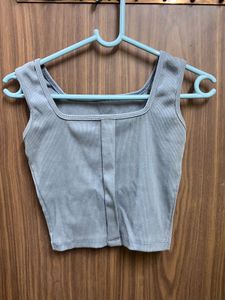 Ribbed Square Neck Tank Top