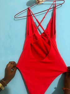 Vibrant Red One-Piece bodysuit